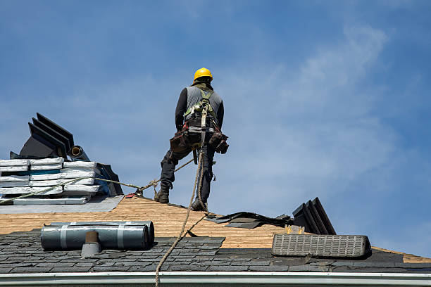 Professional Gutter Installation technician working in Parkers Prairie, MN